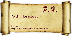 Poth Hermiusz névjegykártya